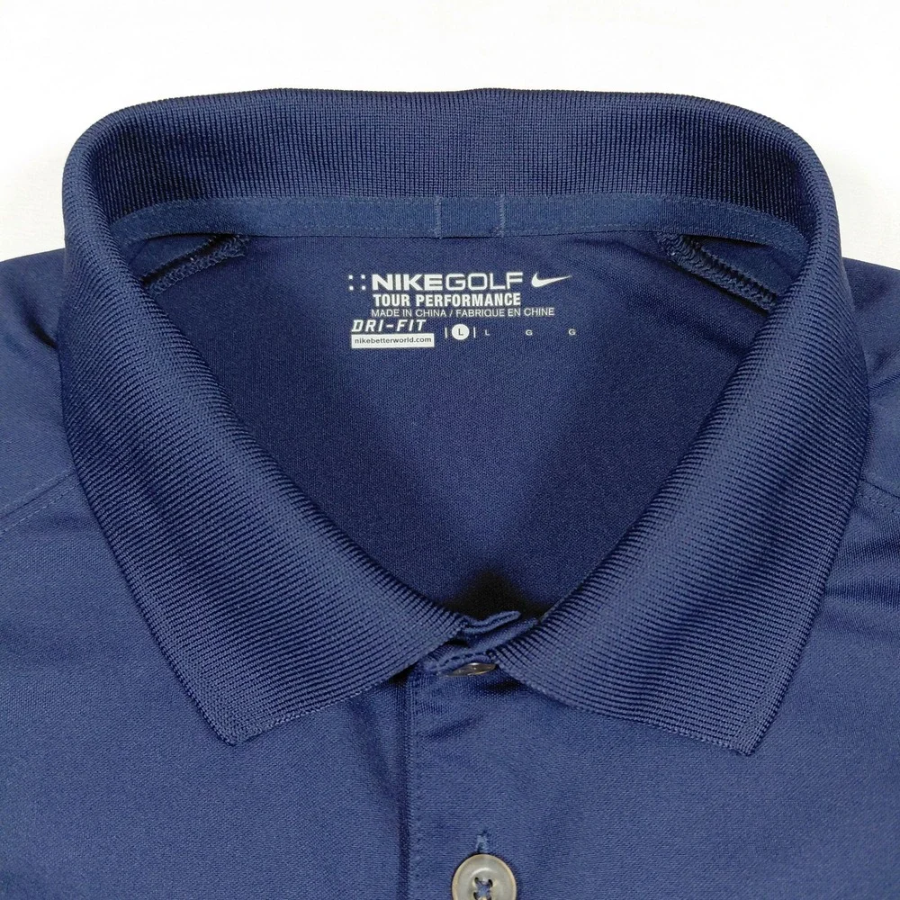 Nike Golf Tour Performance Dri-Fit Polo Shirt Navy Blue The Patriot Mens Large‎